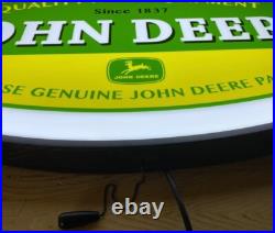 JOHN DEERE 32 x 15 x 4 Backlit Led Lighted Oval SIGN