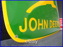 JOHN DEERE Agriculture HQ Heavy Steel / Porcelain / Enamel / Emaille Sign #253