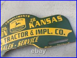JOHN DEERE BUCKLIN TRACTOR SALES SVC License Plate Topper Metal Advertising Sign