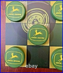 JOHN DEERE Checker Board & Checkers, Wooden Wall Art Tractor, Vintage Game 4H