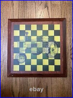 JOHN DEERE Checker Board & Checkers, Wooden Wall Art Tractor, Vintage Game 4H
