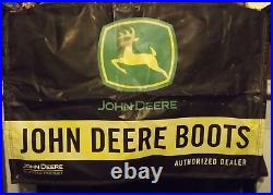JOHN DEERE Dealer Vintage Boots Sign Vinyl Large 35inch x 24inch Used