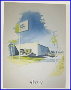JOHN DEERE Dealership Architectural Drawing Ted Will 1968 RARE