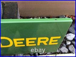JOHN DEERE Dealership Farm Garage Porcelain Enamel Advertising Clock Sign Plaque