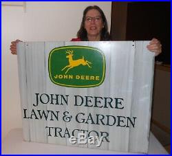 JOHN DEERE Dealership Sign2 SIDEDHANGING Lawn & Garden TractorLARGE 36 x30