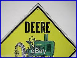 JOHN DEERE Deere Xing metal Sign farm tractor advertising feed seed store