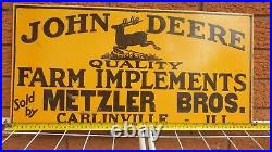 JOHN DEERE FARM IMPLEMENTS 24 x 12 inch Porcelain Sign Single side