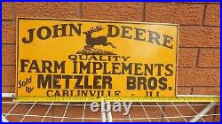 JOHN DEERE FARM IMPLEMENTS 24 x 12 inch Porcelain Sign Single side