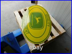 JOHN DEERE Farm Equipment Dealer Porcelain Enamel Advertising Sign Vintage Style