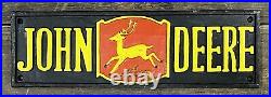 JOHN DEERE Farm Equipment, Tractors Vintage-Style Cast Iron Sign, 5x15.5