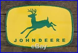 JOHN DEERE Farming Equipment Logo Porcelain Metal Sign, 13x20