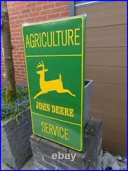 JOHN DEERE Garage Service Dealership Showroom Porcelain Enamel Sign / Shield