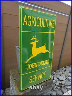 JOHN DEERE Garage Service Dealership Showroom Porcelain Enamel Sign / Shield