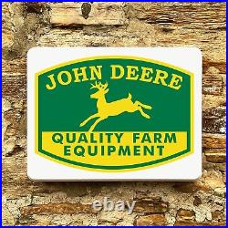 JOHN DEERE LED ILLUMINATED LIGHT UP GARAGE SIGN FARM VINTAGE 1950's emblem 5020