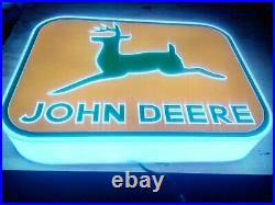 JOHN DEERE LED ILLUMINATED SIGN SERVICE TRACTOR SIGNS mancave garage LAWNMOWER