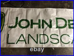 JOHN DEERE Landscape Vinyl Shop Sign 10ft X 34inches White Banner