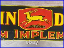 JOHN DEERE Porcelain Enamel Gas & Oil Sign 72x18 SSP