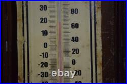 JOHN DEERE STAMPED PAINTED PAINTED METAL THERMOMETER SIGN 1950s VINTAGE 16 TALL