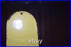 JOHN DEERE STAMPED PAINTED PAINTED METAL THERMOMETER SIGN 1950s VINTAGE 16 TALL