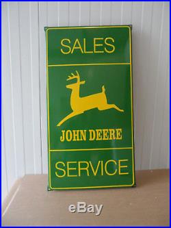 JOHN DEERE Sales & Service Plaque Emaillee XL Porcelain Enamel Sign #471