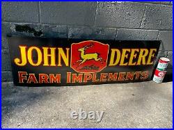 JOHN DEERE X-LARGE, HEAVY PORCELAIN SIGN (52x 17) NEAR MINT, GREAT SIGN