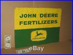 JOHN DEERS Fertilizers Shows Deere -BIG & HEAVY SIGN Needs a Good Cleaning