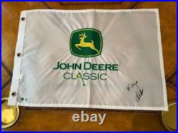 J. T. Poston Signed John Deere Classic Pin Flag 22 Champ Insc. Bas Coa