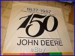 John Deere 150th Anniversary Rare Large 1987 vertical antique Banner 4x12
