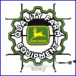 John Deere 17in x 17in LED Neon Sign with Tire Tread Shape 97167