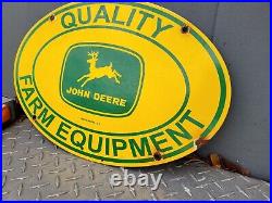 John Deere 1954 Vintage Porcelain Sign 17 Farm Equipment Barn Tractor Gas Oil