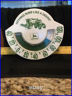 John Deere 1990's Nothing Runs Like A Deere Plastic Thermometer VG Condition