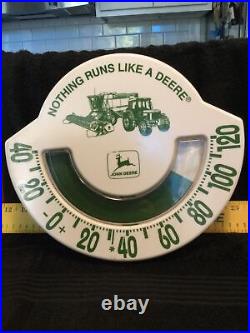 John Deere 1990's Nothing Runs Like A Deere Plastic Thermometer VG Condition