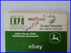 John Deere 1/64 5020 Gold Ornament Dealer Expo Tampa 2002 Signed Ertl