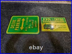 John Deere 2-Piece Metal Signage 15-1/4 x 9-1/4 & 18 x 12 Green/Yellow