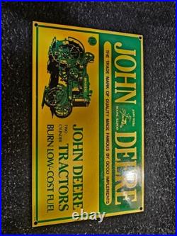 John Deere 2-Piece Metal Signage 15-1/4 x 9-1/4 & 18 x 12 Green/Yellow