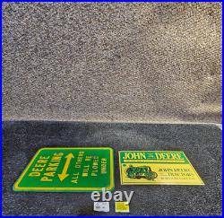 John Deere 2-Piece Metal Signage 15-1/4 x 9-1/4 & 18 x 12 Green/Yellow