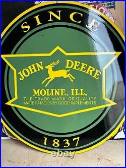 John Deere 36 Inches Single Sided Porcelain Enamel Sign