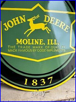 John Deere 36 Inches Single Sided Porcelain Enamel Sign