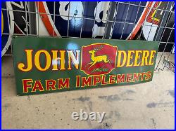 John Deere 36x12 Single Side Porcelain Enamel Sign