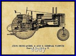 John Deere A & B GP Tractor Metal Sign 24 x 30 USA STEEL XL Size 7 lbs