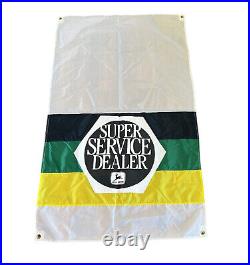 John Deere Advertising Banner Sign Fabric Super Service Dealer Vintage Large 3