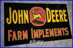 John Deere Advertising Porcelain Enamel Sign 40 x 24 Inches 2 Side John Deere Advertising Porcelain Enamel Sign 40 x 24 Inches 2 Side
