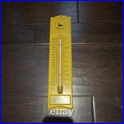 John Deere Advertising Thermometer Metal Sign Yellow Nothing Runs Like a Deere