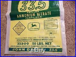 John Deere Ammonium Fertilizer Bag Vintage 1950s Farm Corn Sack old Sign barn