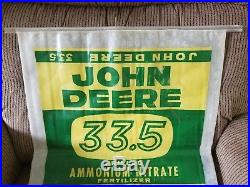 John Deere Ammonium Nitrate Fertillizer Bag Sign Farm Vintage 1950s Tractor Rare