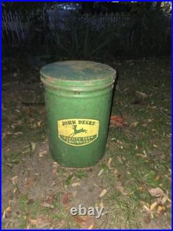 John Deere Cast Iron Corn Planter Seed Box & Lid Farm Sign 1940s 1950s