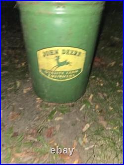John Deere Cast Iron Corn Planter Seed Box & Lid Farm Sign 1940s 1950s