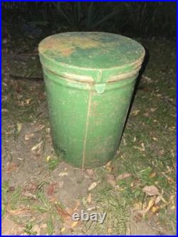 John Deere Cast Iron Corn Planter Seed Box & Lid Farm Sign 1940s 1950s
