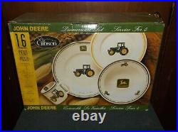 John Deere Dinnerware Gibson 16 Piece Set 4 Place Settings NIB FREE SHIPPING