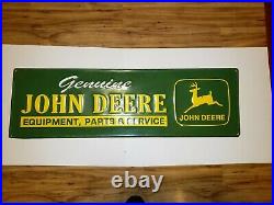 John Deere Embossed Sign Genuine John Deere Equipment, Parts & Service